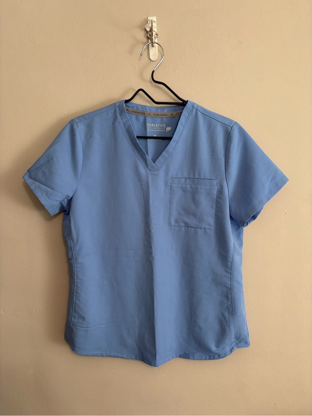 Fabletics Light Blue V-Neck Medical Scrub Top